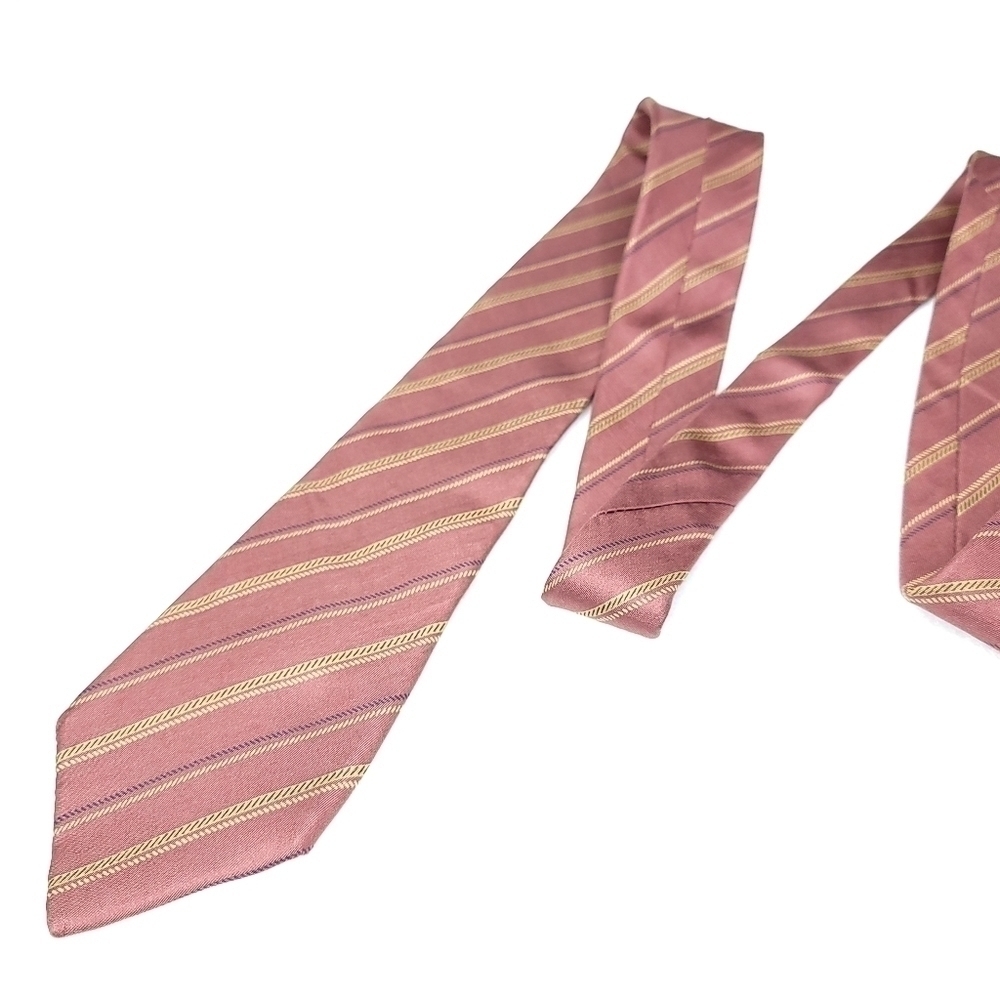 Calvin Klein Italian Silk Simple Striped Traditional Long Vintage Neck Tie - Picture 11 of 11